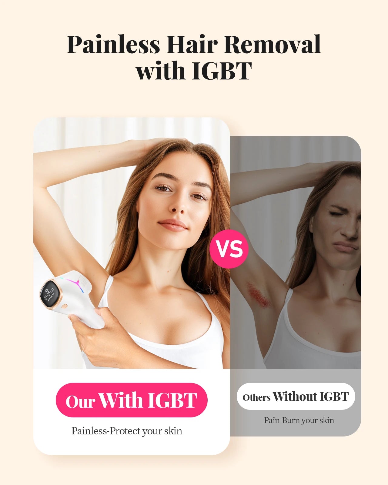 990000 Flashes Hair Removal for Women and Men IPL Hair Removal Body Bikini and Facial Areas Painless Permanent HairRemoval