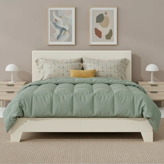 HOOMIC Upholstered Bed Frame Adjustable Linen Headboard And Quiet Support