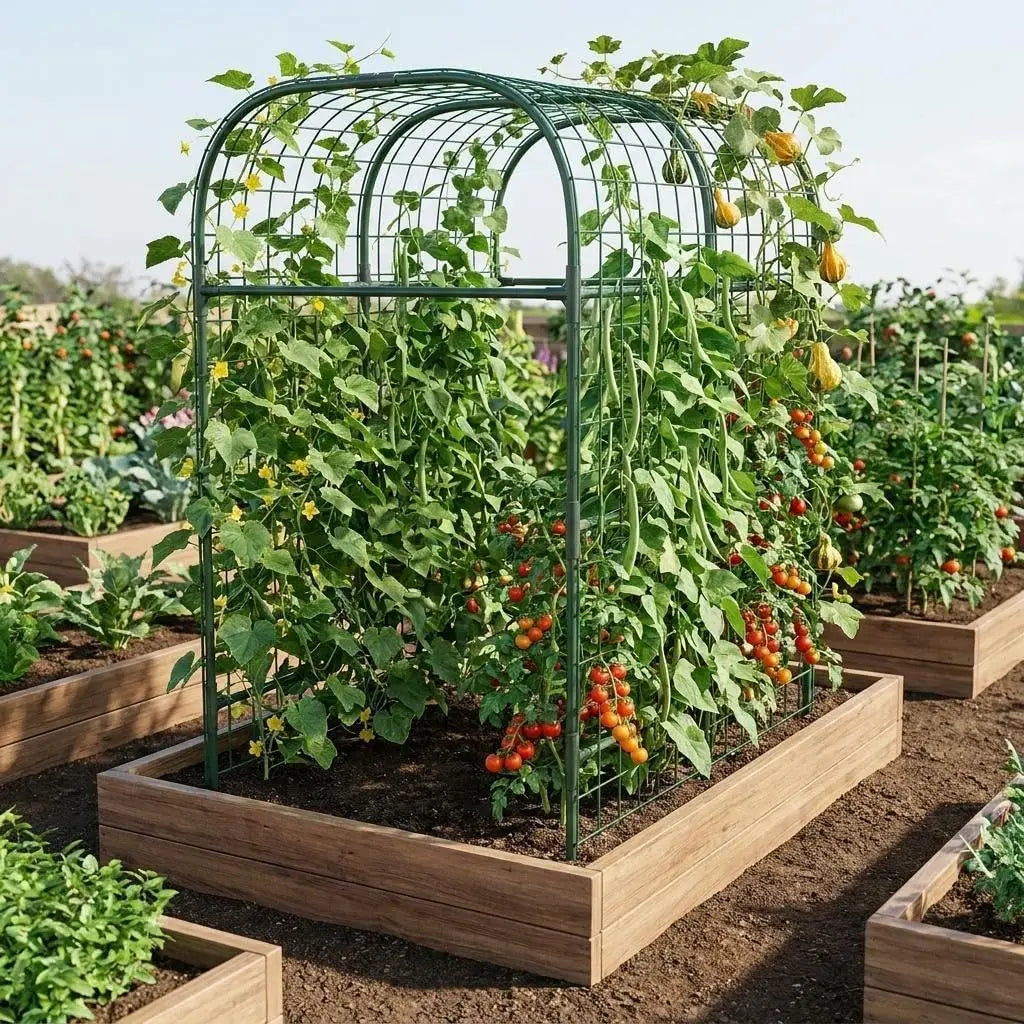 Metal Garden Arch Trellis For Raised Beds Heavy-Duty U-Shape