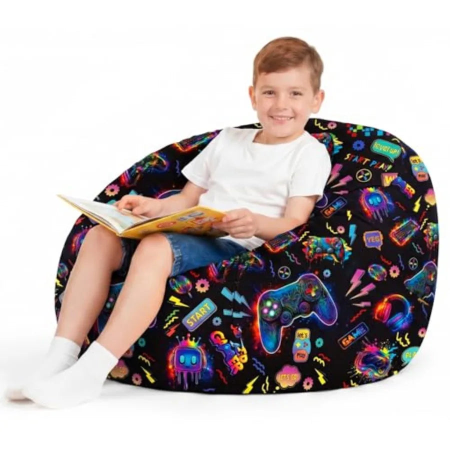 Large Car Racg Bean Bag Chairs Cover No Fillg Washable Stuffed Animal Storage Beanbag Chair for Canvas Bean Bag Cover with Zipp