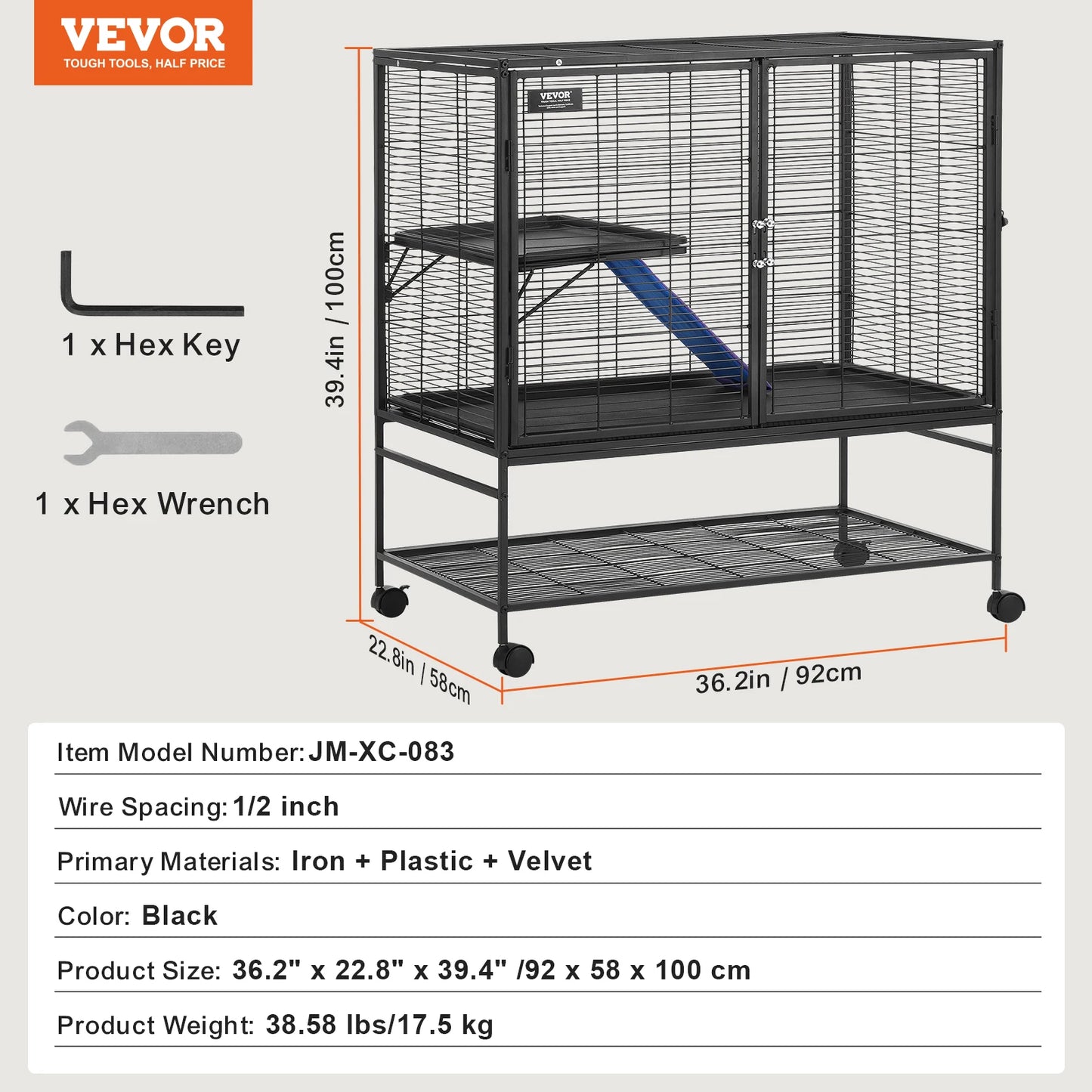 SucceBuy Rolling Metal Ferret Cage 4-Tier Critter Nation Small Pets