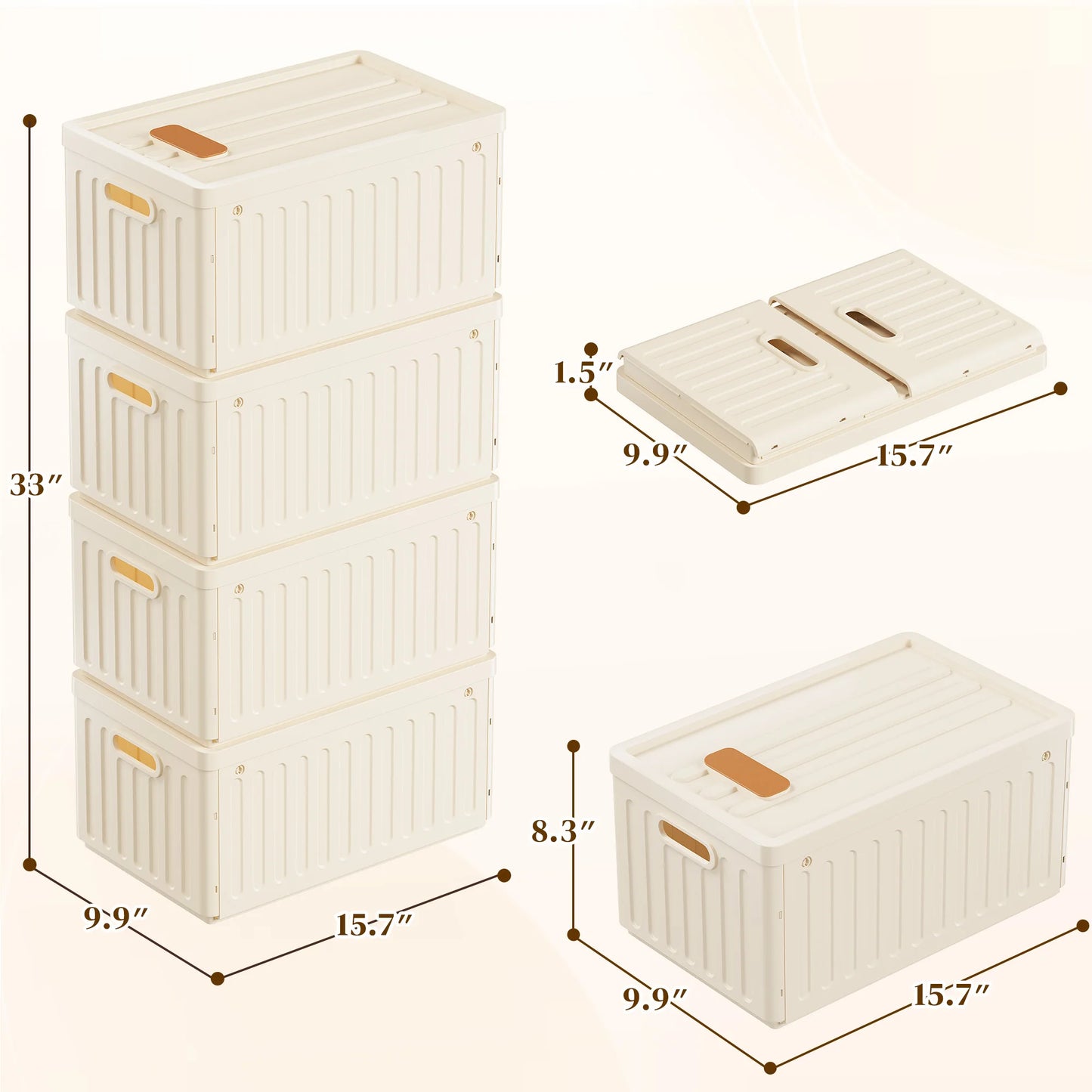 Heavy Duty Stackable Plastic Storage Trunks With Foldable Design