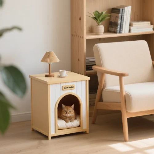 Certified Solid Wood Flat Roof Pet House for Small Pets