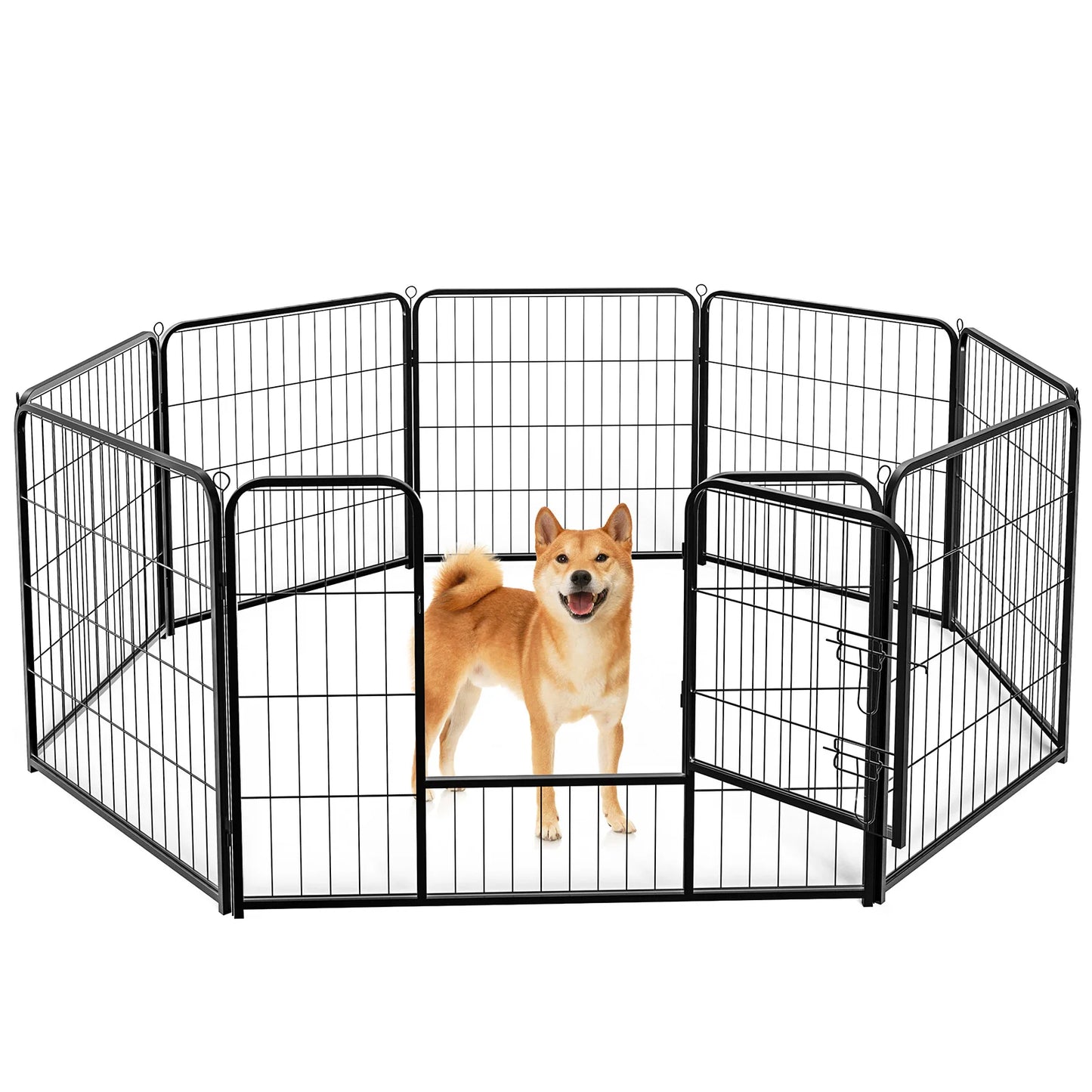 JHK Metal Eight Panel Foldable Dog Playpen Exercise Fence
