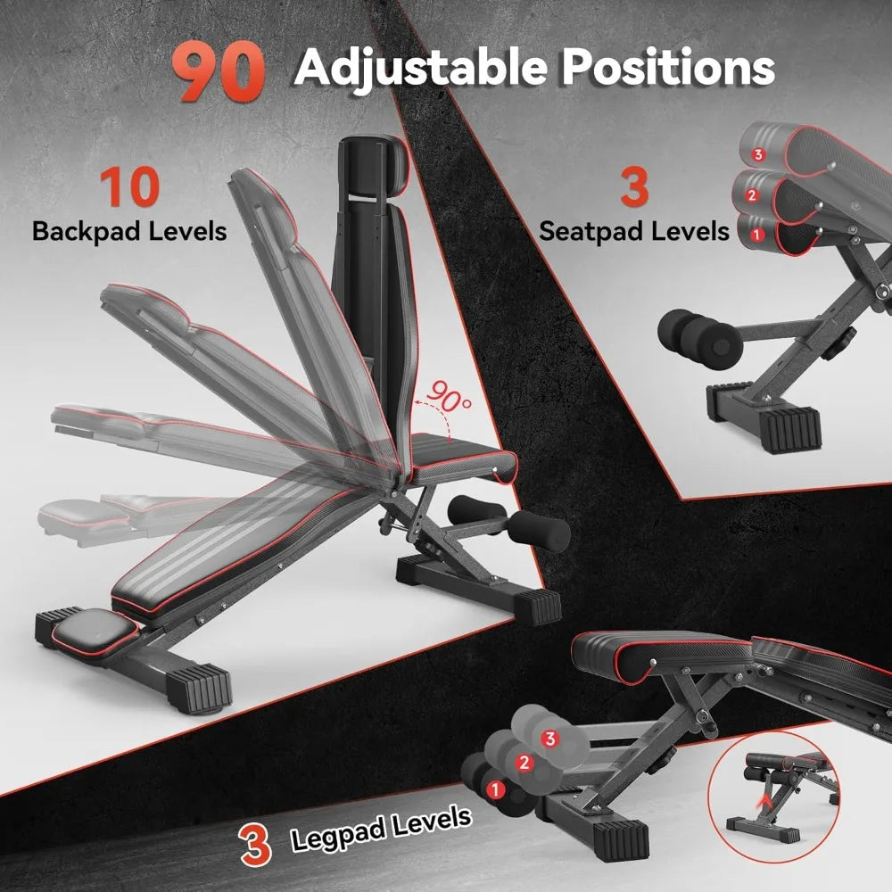 YTYIN 6 In 1 Multi Function Strength Training Weight Bench