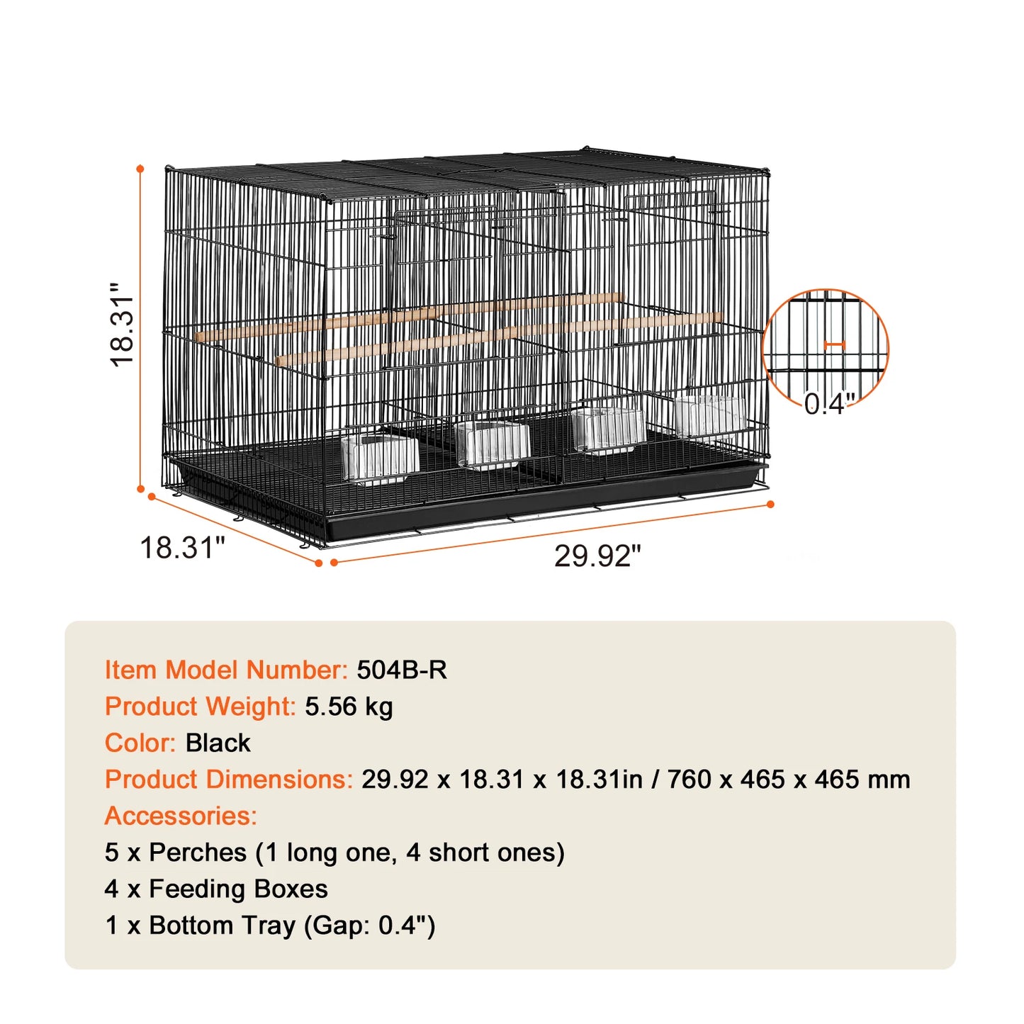 SucceBuy Stackable Divided Bird Cage With Handle And Perches