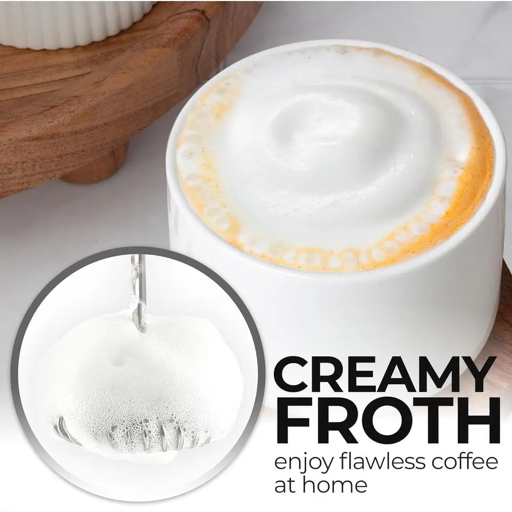 Rechargeable Handheld Milk Frother Wand, Drink Mixer, Electric Whisk, Great for Lattes, Matcha & Protein Powder - 3 Whisks, 3 Sp