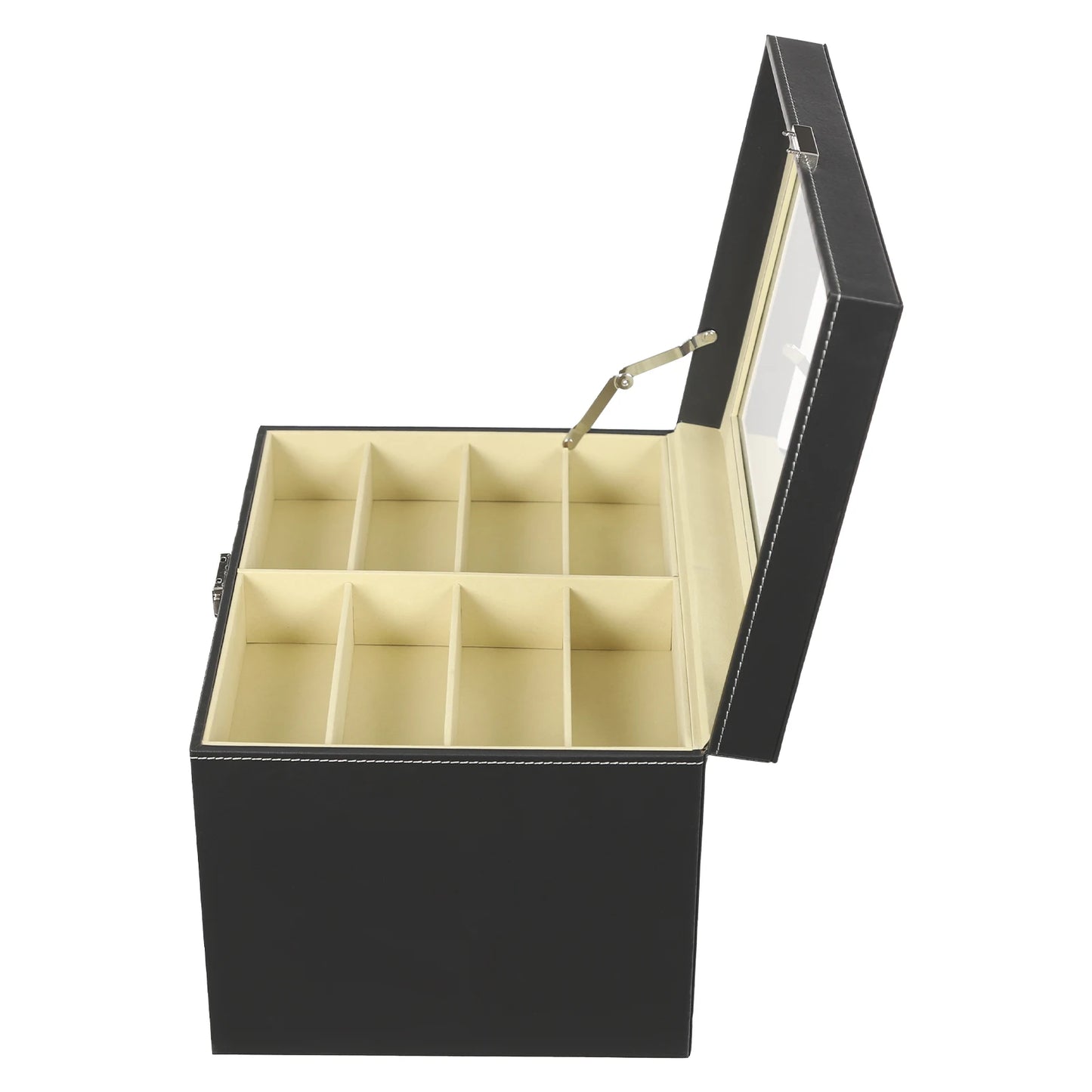 3 Layer Leather Sunglass Organizer Box Drawer Holds 24 Sunglasses