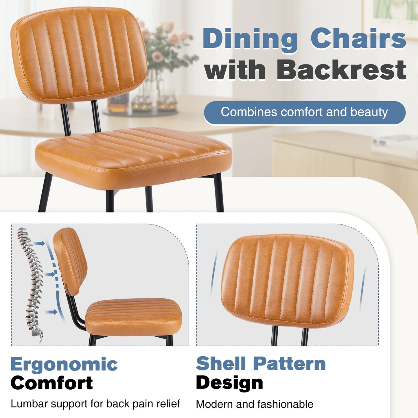 MCQ Ergonomic PU Leather Office Chair With Metal Frame