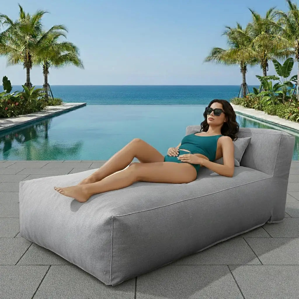 Outdoor Bean Bag Lounger Chair Water Resistant Patio Daybed