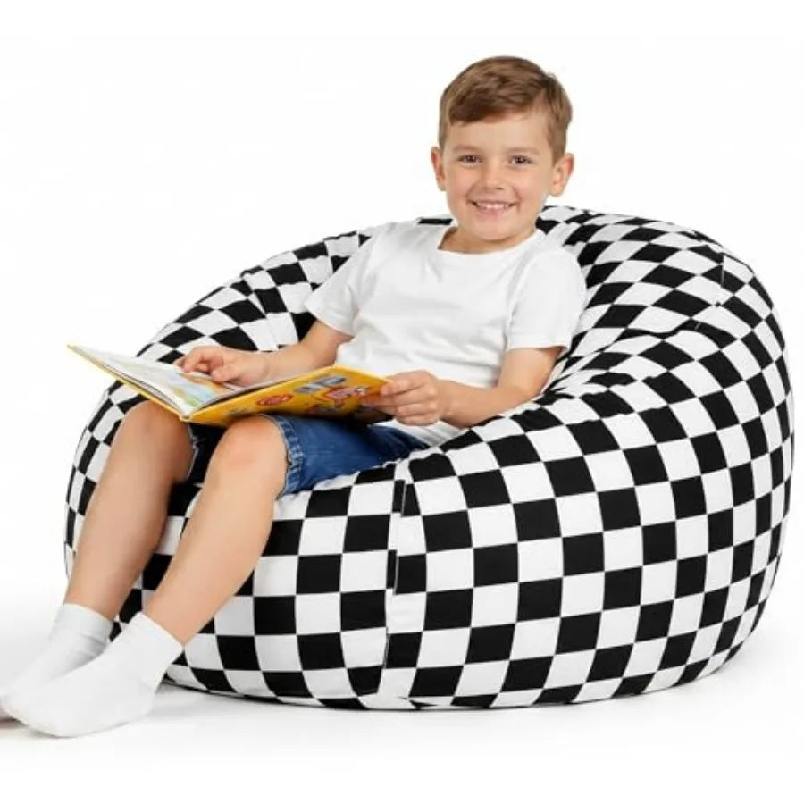 Large Car Racg Bean Bag Chairs Cover No Fillg Washable Stuffed Animal Storage Beanbag Chair for Canvas Bean Bag Cover with Zipp