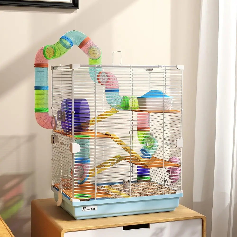 Five Tier Hamster Cage With Tubes Tunnels And Carry Handle