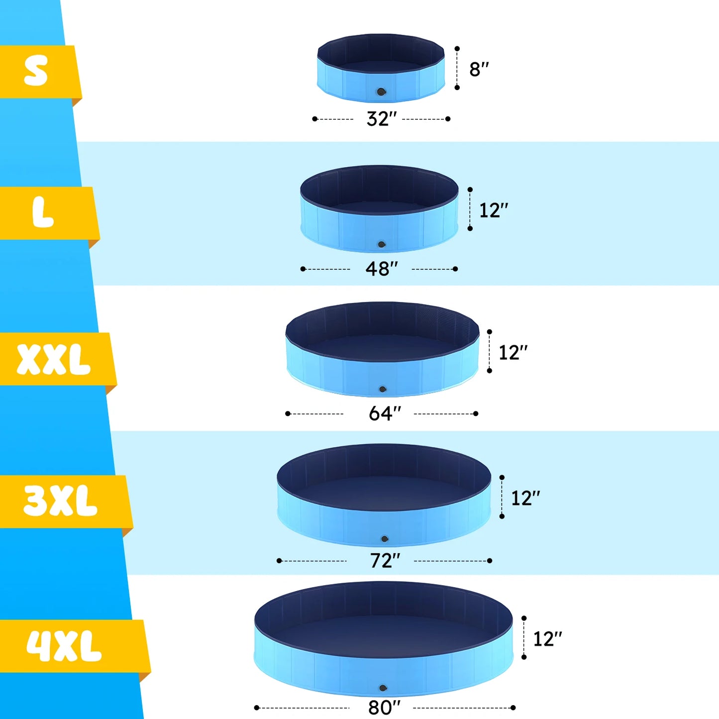 Portable Foldable Dog Pool With Anti Slip Bottom For Pets