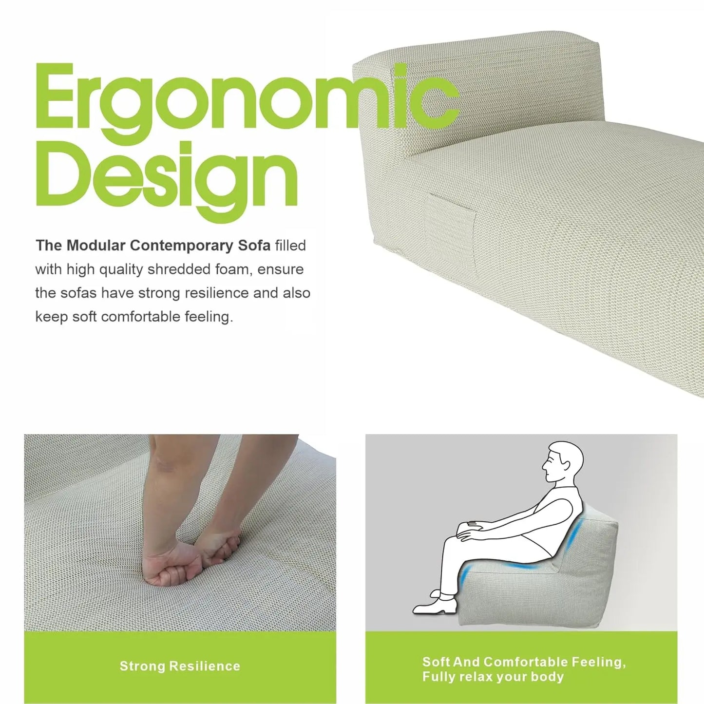 Outdoor Bean Bag Lounger Chair Water Resistant Patio Daybed