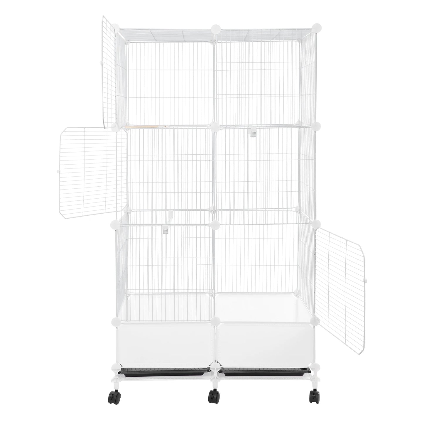 Parrot Cage With Splash Guard And 6 Locking Wheels