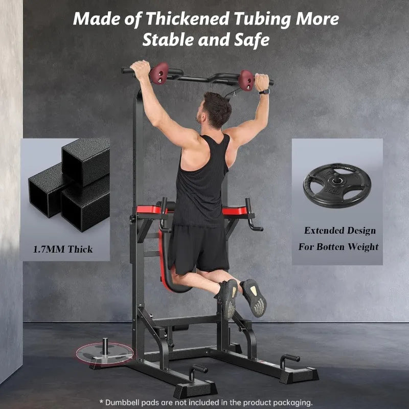 Pooboo Power Tower Dip Station and Pull Up Bar Multifunction