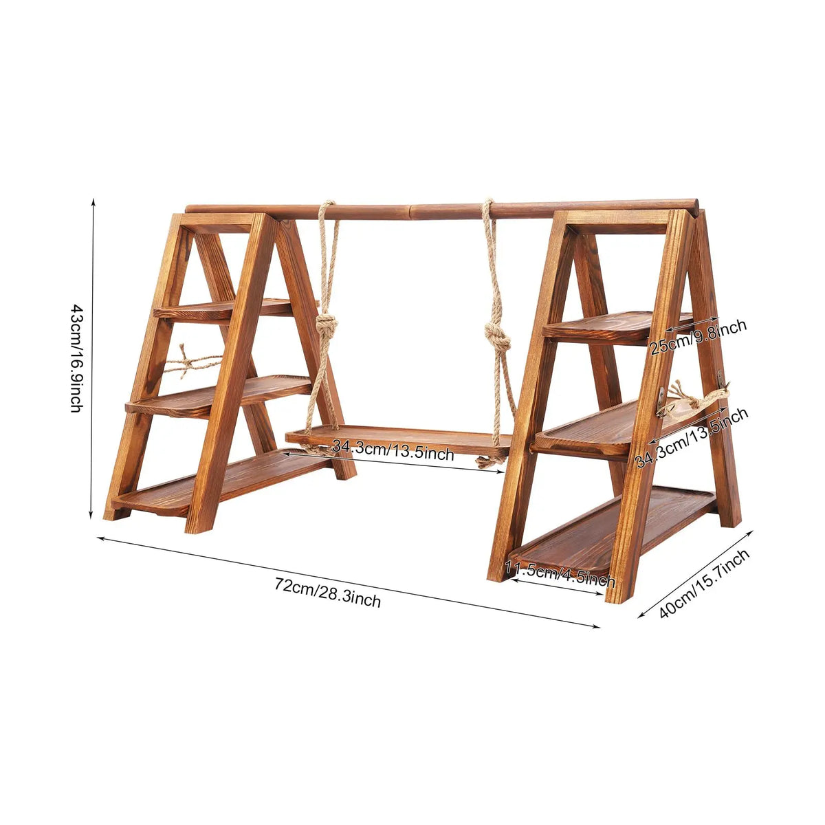Rustic Three Tier Wooden Dessert Display Stand for Weddings