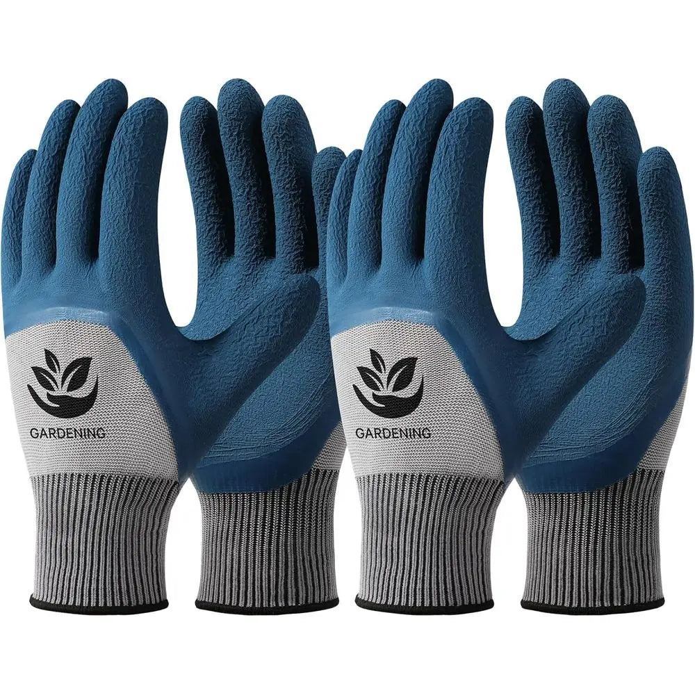 6 Pairs Latex Gardening Gloves with Grip, Protective Work Gloves for Lawn Yard