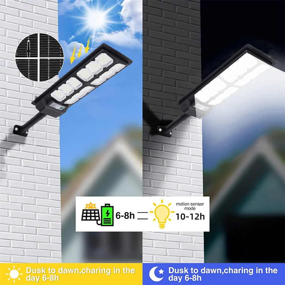 2 Pack Solar Street Lights Outdoor Waterproof 192LED Motion Sensor