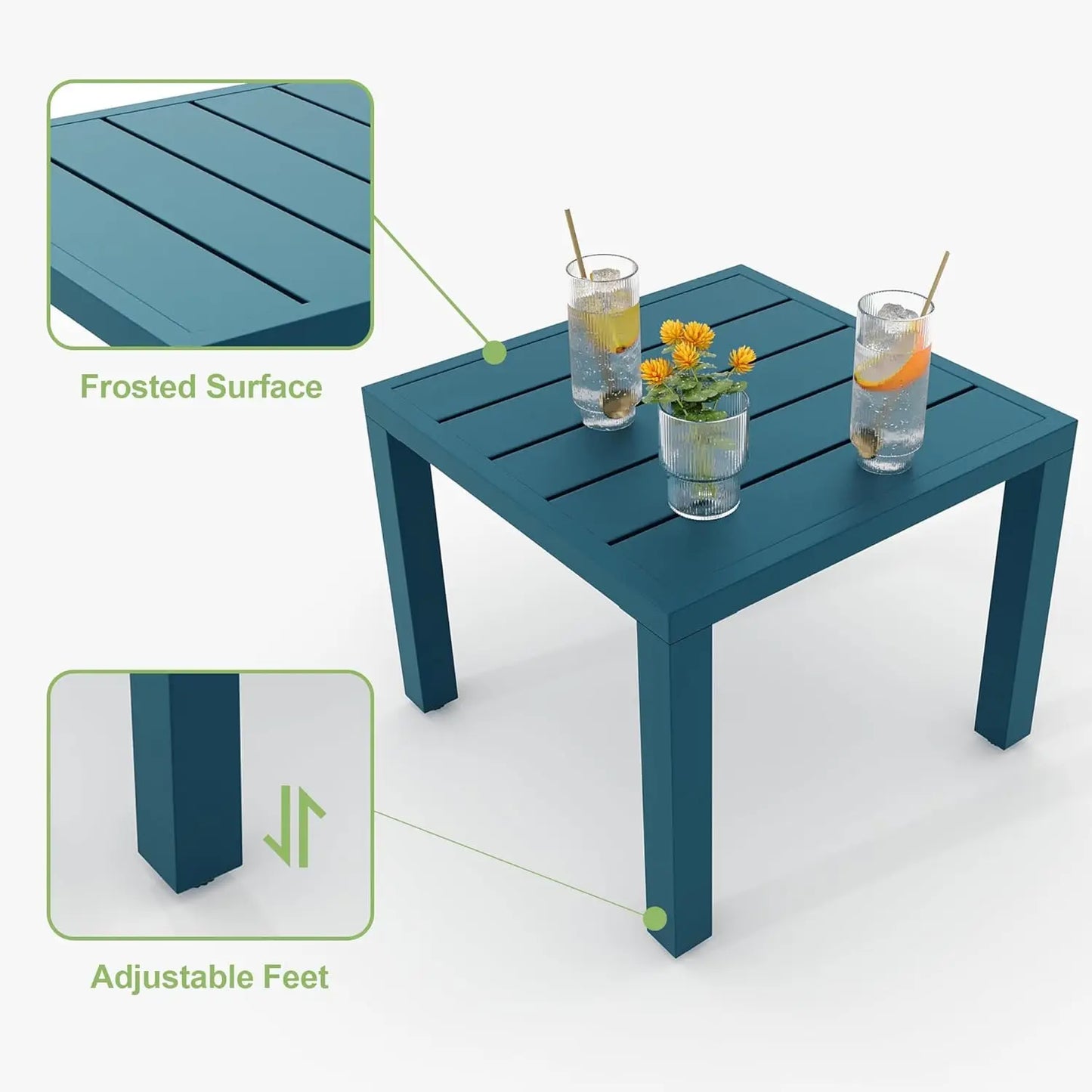 TWISTER.CK Patio Bistro Set 3 Piece With Table And Two Chairs