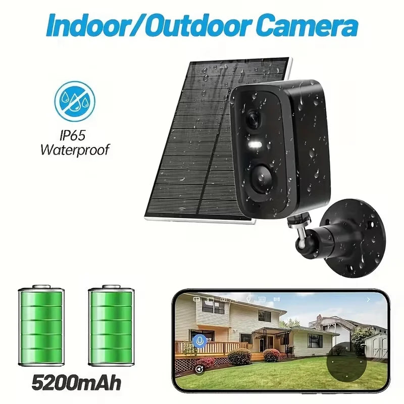 5MP Solar Wireless Security Camera AI Motion Two Way Audio