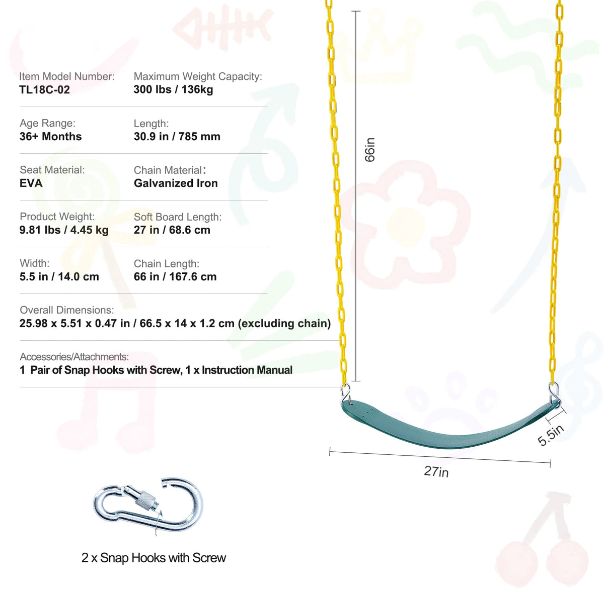 SucceBuy Tree Swing, 40In Saucer Swing 750lbs Capacity 900D Oxford Fabric Swing Seat with 2 Hanging Straps for Kids Outdoor Blue