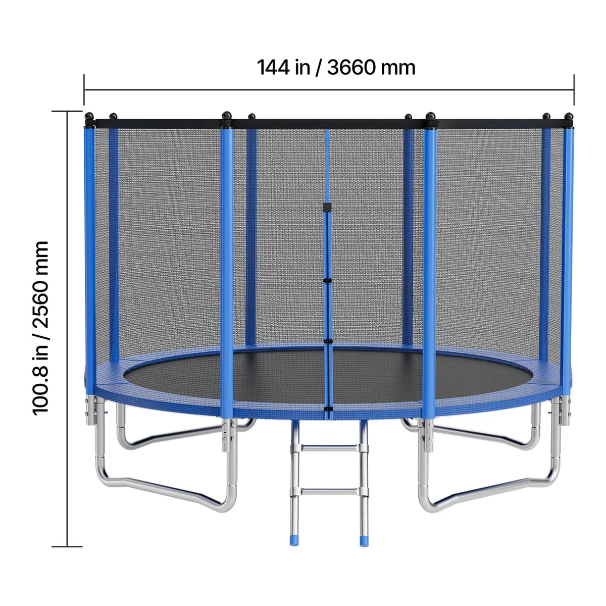 SucceBuy Outdoor Trampoline 8/10/12/14/15/16FT Round  Trampoline with Enclosure Net Anti-Rust Backyard Trampolines for Kid Adult