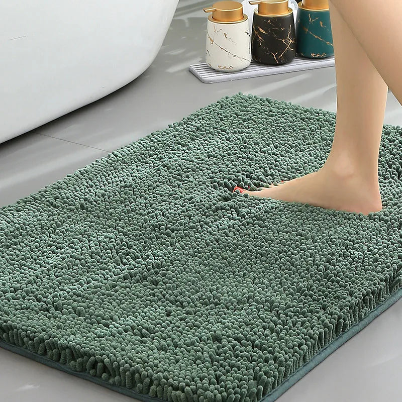 Ultra-Soft Chenille Plush Bath Mat, Super Absorbent, Machine Washable