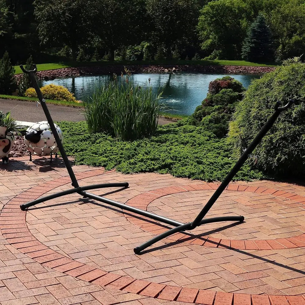 Brazilian Portable Steel Hammock Stand, Black inish | 400-Pound acity Hammock Hanging e, or Outside, Includes a Carrying Case, P