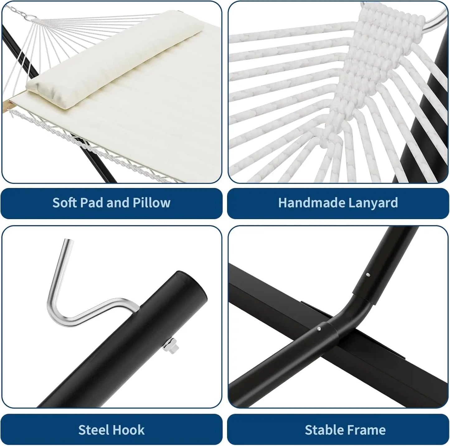 Studyset Outdoor Hammock With Stand Heavy Duty Steel Frame