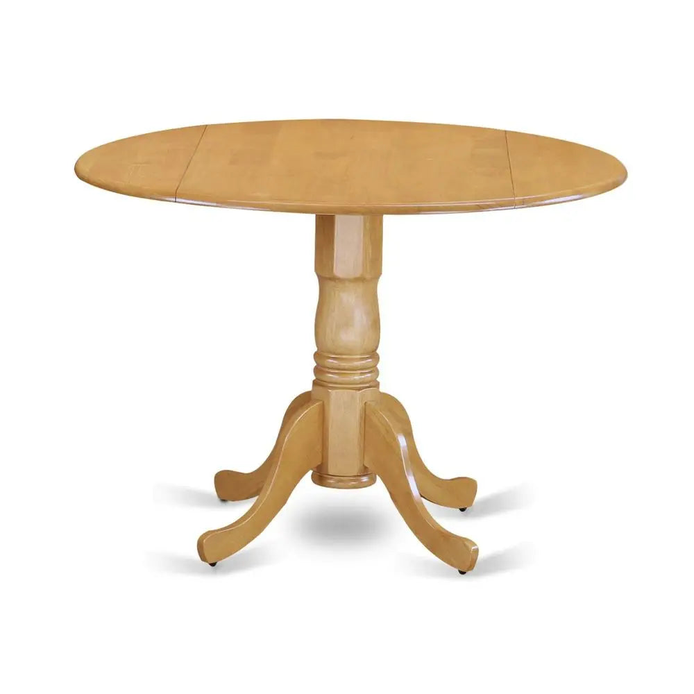 Modern Round Pedestal Dining Table With Four Wooden Chair Set
