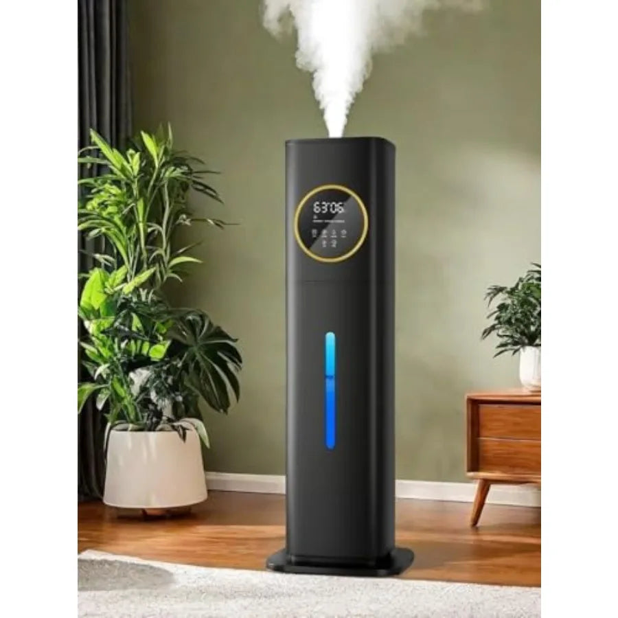 Large room bedroom humidifier with night light, 2.1Gal 8L top-fill cool mist humidifier for home, plants, baby, kids, adults; b