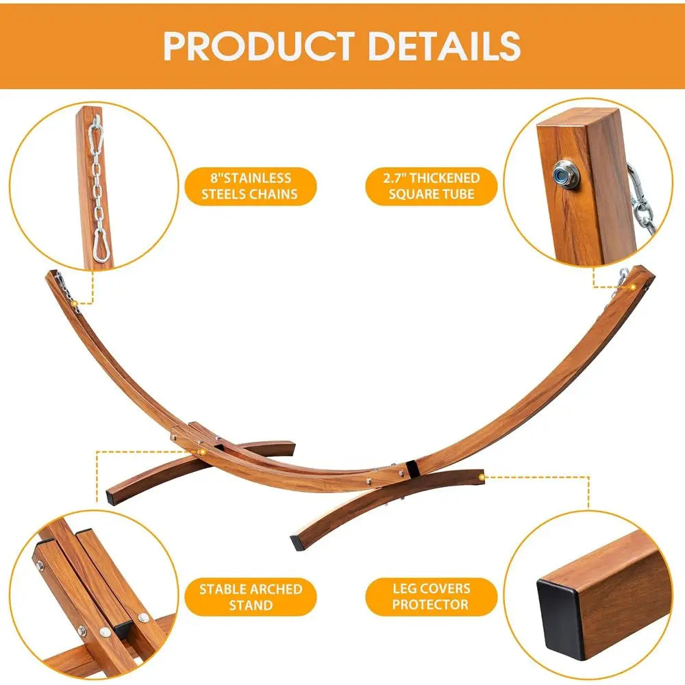 Heavy Duty Steel Hammock Stand with Chains for Two People