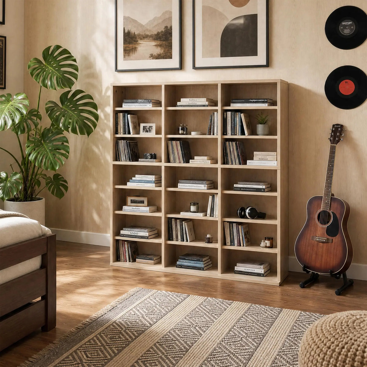 HiMISS 7 Tier Wooden Media Storage Tower For Home Office