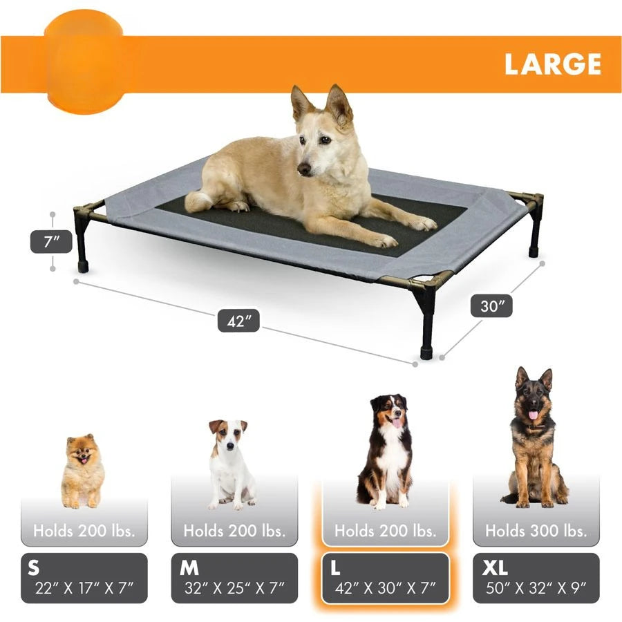 Outdoor Elevated Dog Cot With Breathable Mesh For Large Dogs