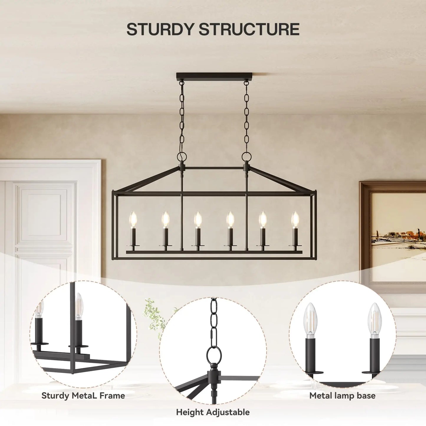Tribesigns Six Light Farmhouse Kitchen Island Pendant Light