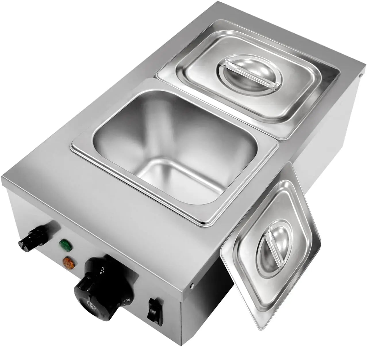 HiMISS 2-Tank Chocolate Melting Machine With Lid Stainless Steel