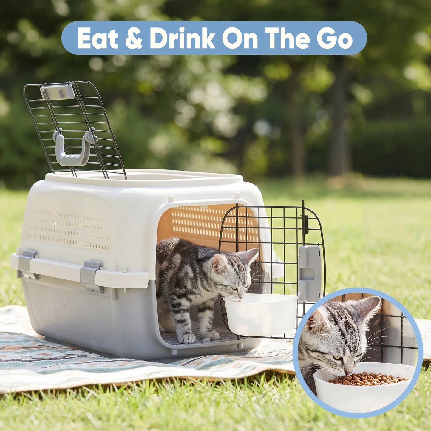 Pet Carrier Small Dogs Cats Front Top Load Wire Door