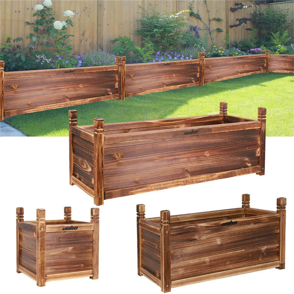 Wooden Raised Garden Bed Planter For Indoor Outdoor Vegetables Herbs