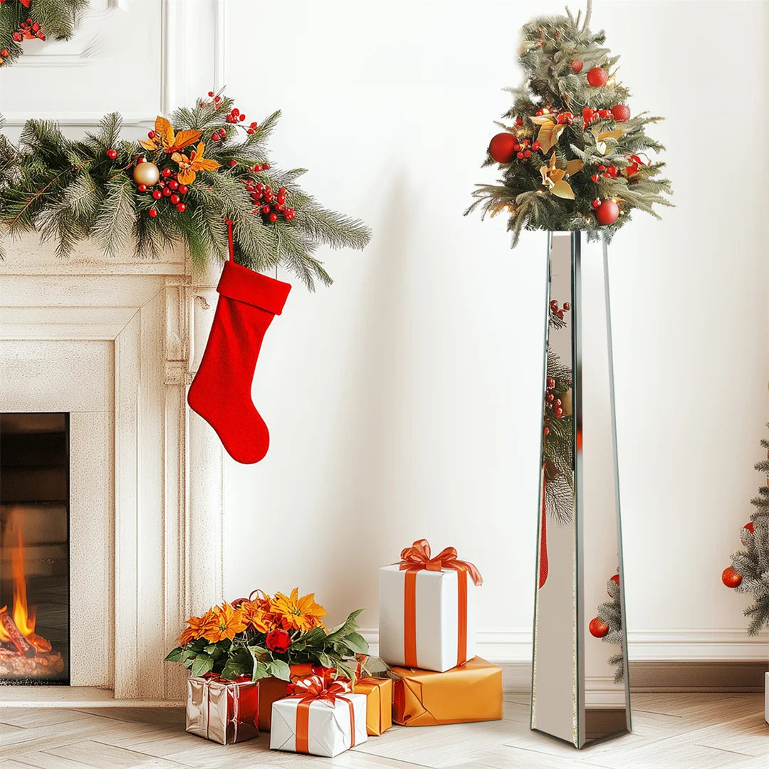 Modern Mirrored Glass Floor Vase For Elegant Home Display