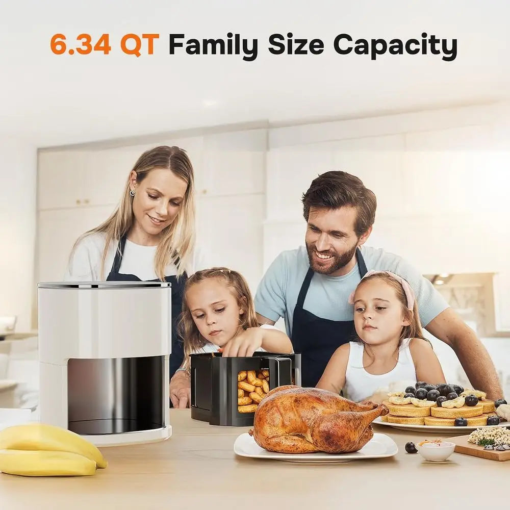 iPower Air ryer - 6.34 QT Digital Airryer with 12 Presets unctions and Visible Window, Nonstick and Dishwasher-Sae Basket, 1700