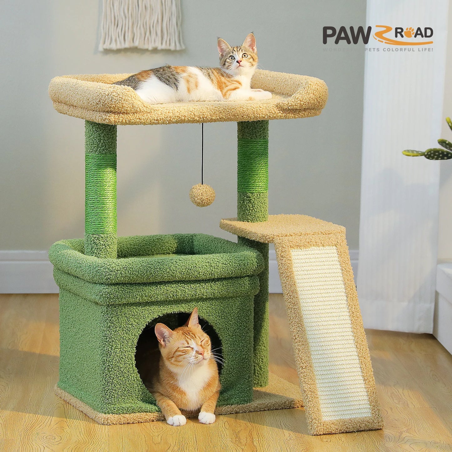 Pawz Road Three Tier Cat Tree With Sisal Scratching Post