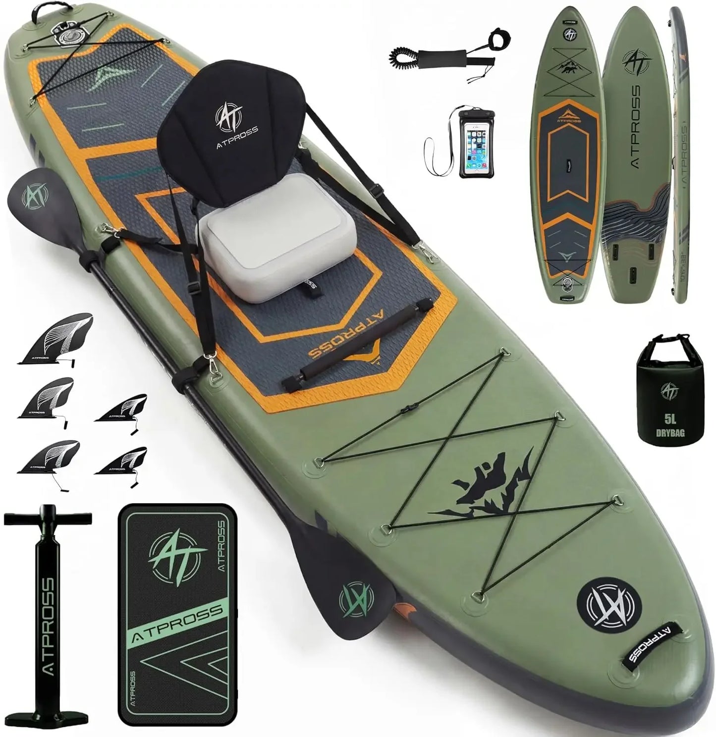 Inflatable Paddle Board With Accessories Kit And Backpack For Adults