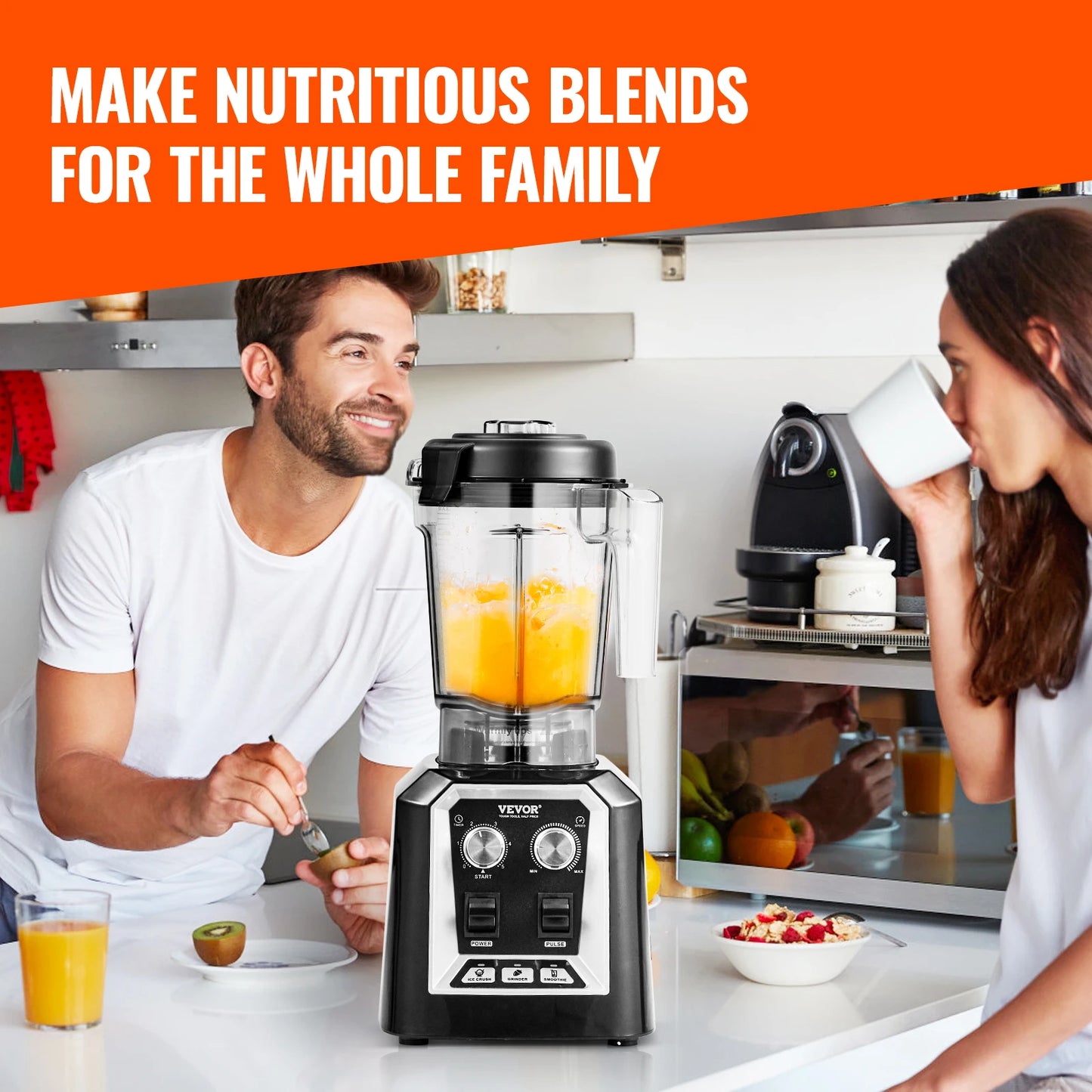 SucceBuy Smoothie Blender Professional Countertop Mixer