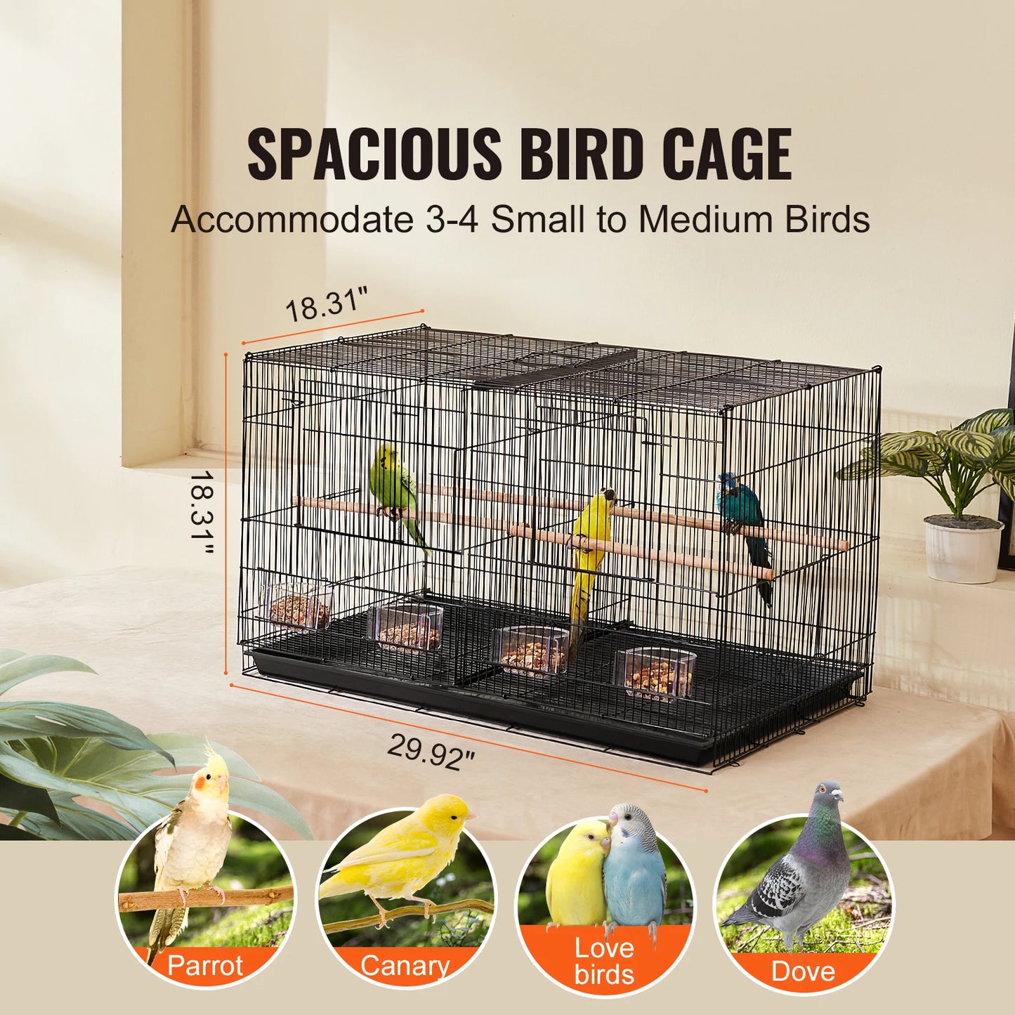 SucceBuy Stackable Divided Bird Cage For Small Birds Travel