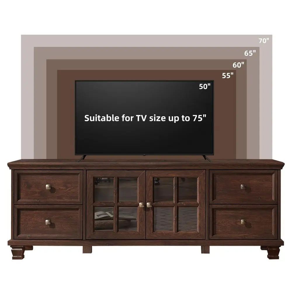 Farmhouse TV Stand and Coffee Table Set 4, Rustic Wood Living Room Table Set with TV Console, Center Table, End Table Set of 2