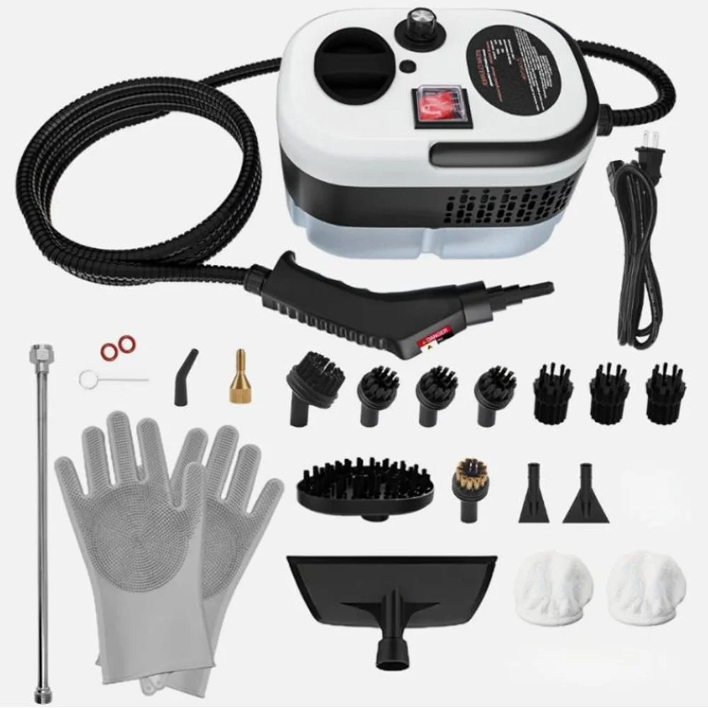 New Universal 2500W Handheld Steam Cleaner High Pressure Household Car Steam Cleaning Machine Portable Multi Purpose For Home Kitchen Bathroom Carpet Sofa Floor Window Tile Grime Removal Durable Easy Use With Nozzle Brush Sto