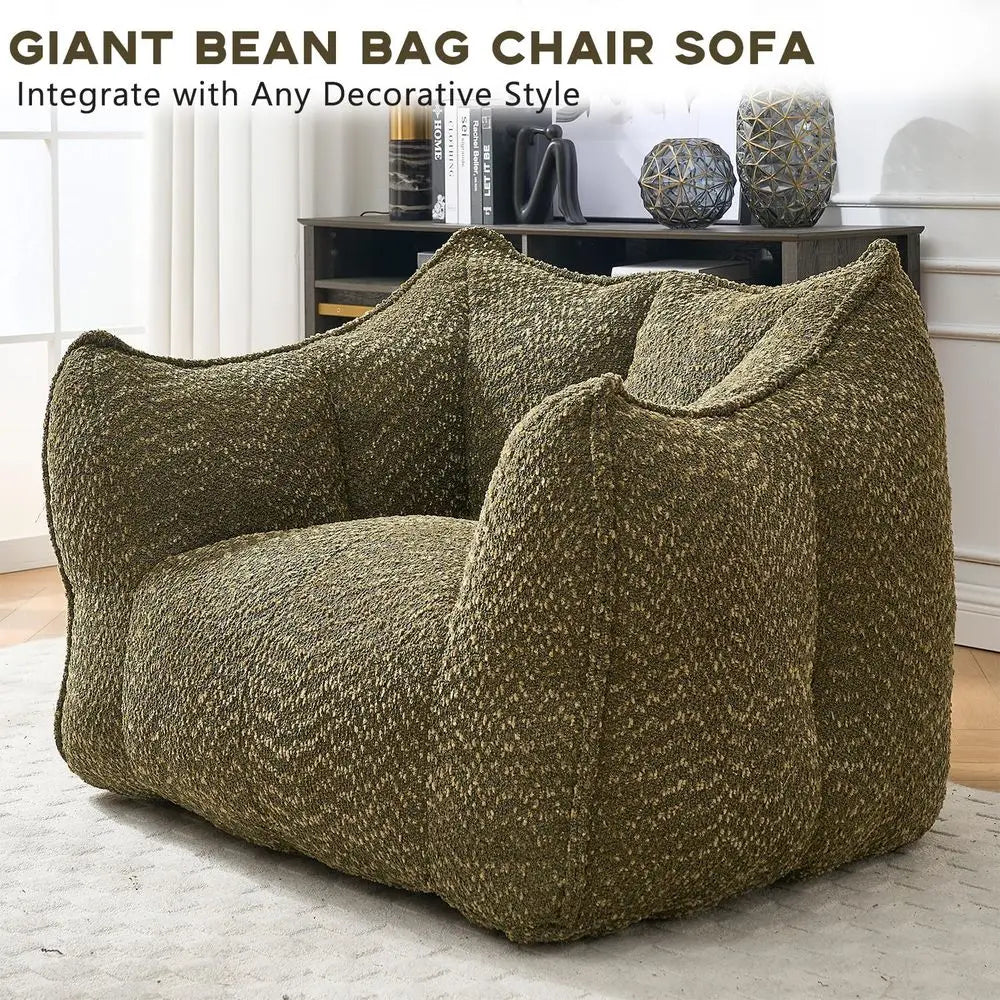 Bean Bag Sofa Chairs, Oversized Bean Bag Couch, Modern Lazy Sofa Chair with Memory Foam Filled, Floor Lounge Chair for Living R