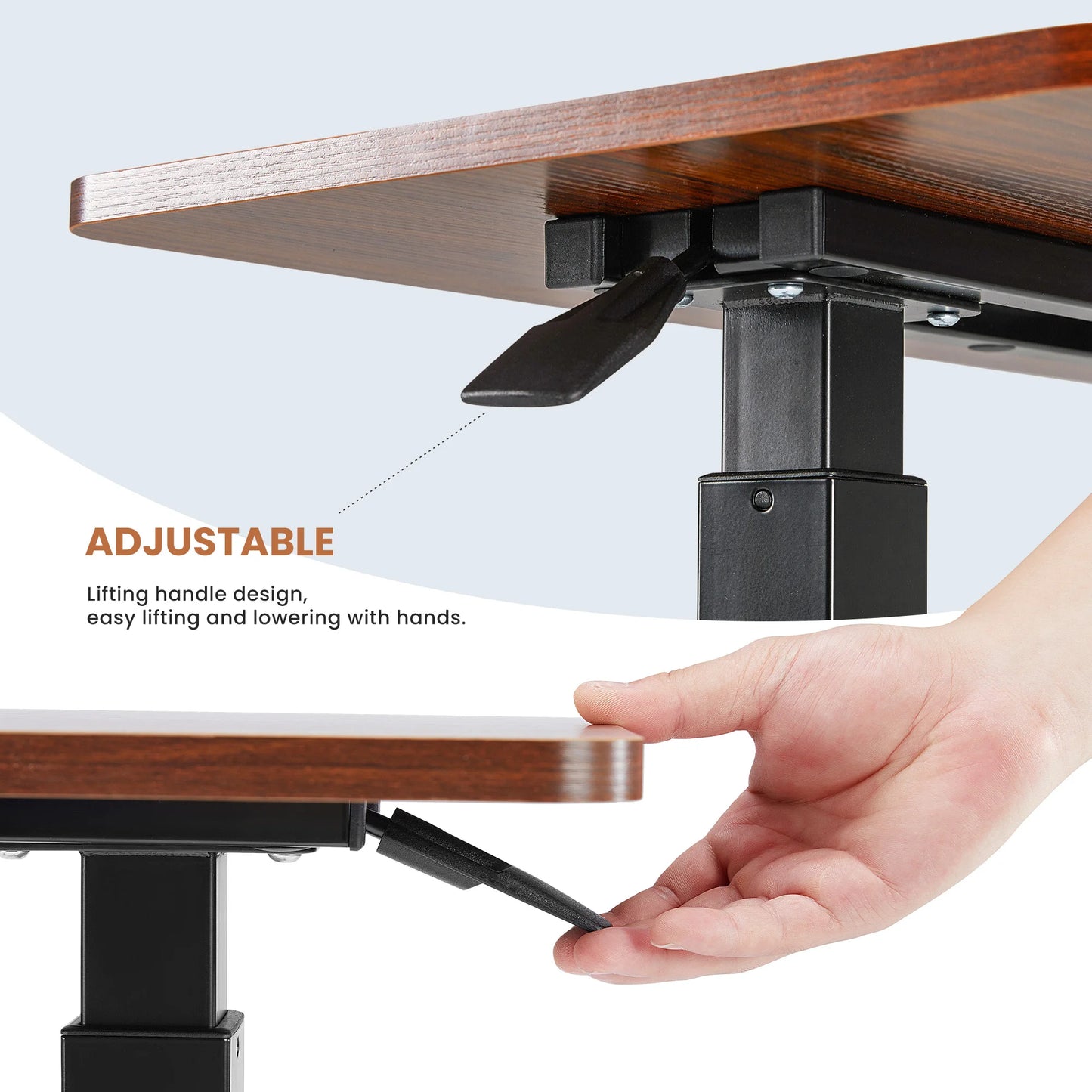 JHK Sofa Table with Hidden Wheels Overbed Bedside Adjustable Height Home Use Bed Table Laptop Mobile Standing Desk For Bedroom