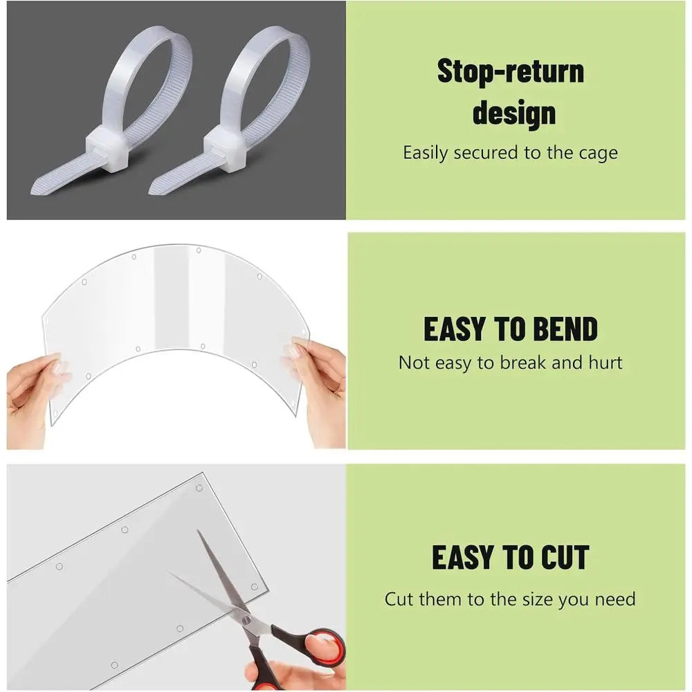 10Pcs Flexible 0.8mm Pet Cage Guard Liners Clear, 14”×4.5” Guinea Pig Cage Side Lining, Scatter Guard or Cage, Rabbit Urine Guar